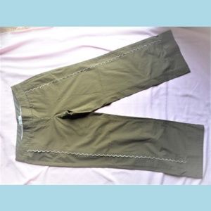 Anthropologie sitwell green cropped pants size 2